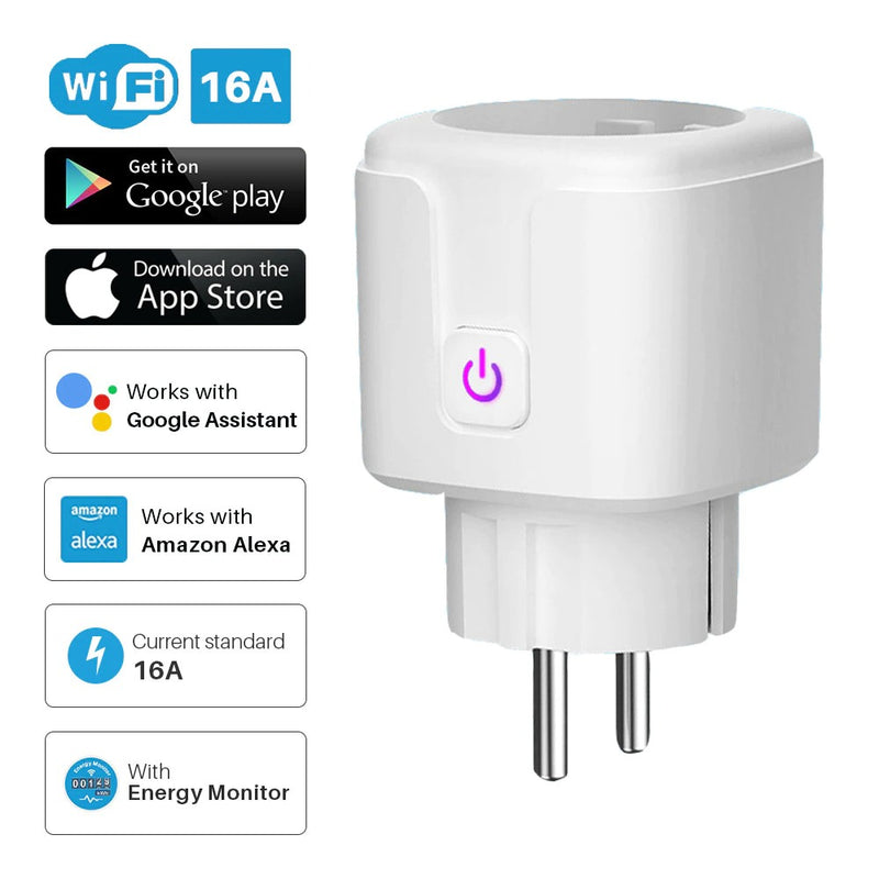Smart stikdåse med WiFi, kompatibel med forskellige smart home enheder